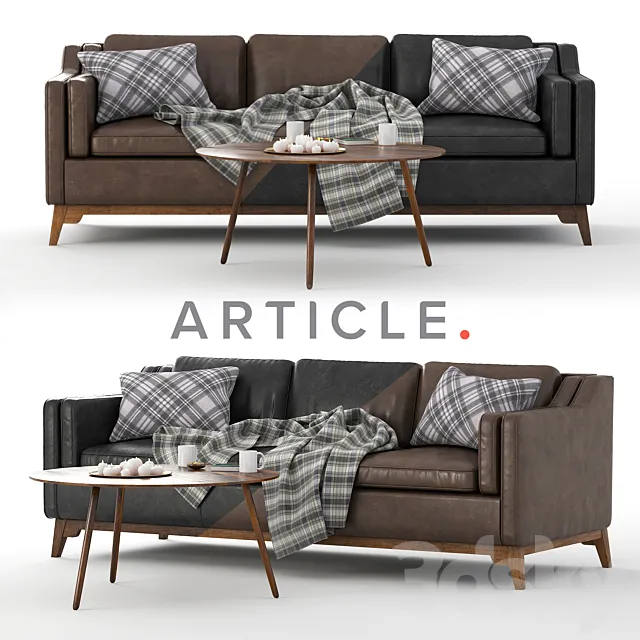 Worthington Sofa & Coffe Table Amoeba 3DS Max Model