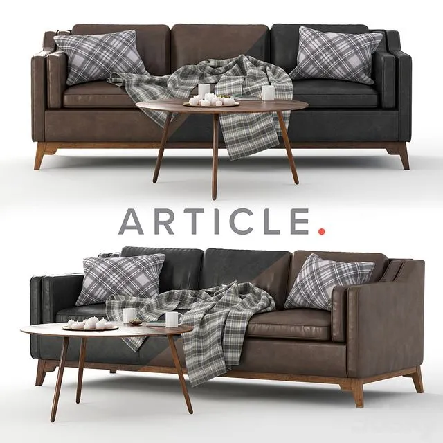Worthington Sofa & Coffe Table Amoeba 3dsMax Model