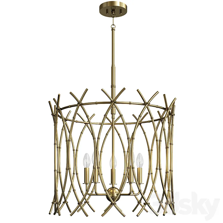 Woven bamboo chandelier 3DS Max Model