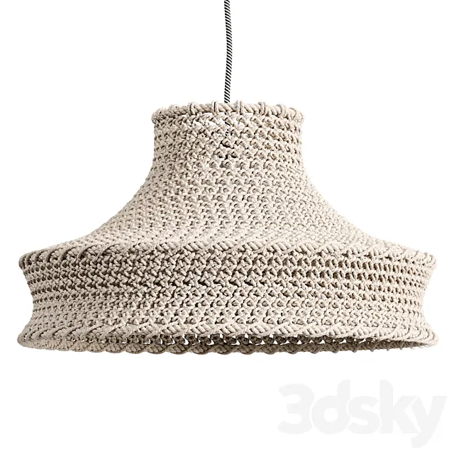 Woven White Rope Pendant Shade 3ds Max