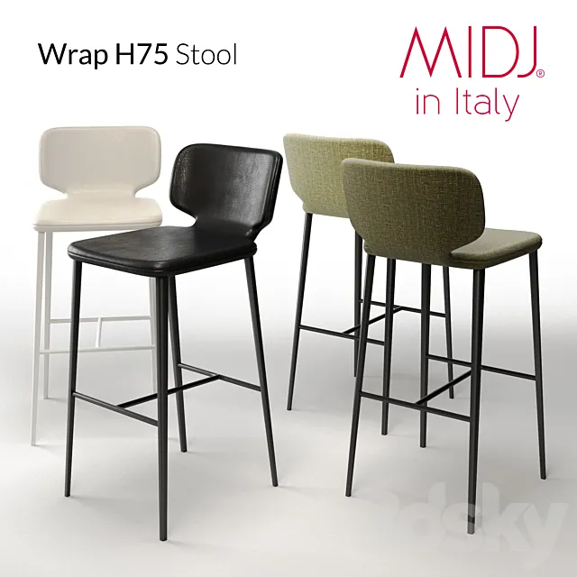 Wrap H75 Stool _ MIDJ in Italy 3DSMax File