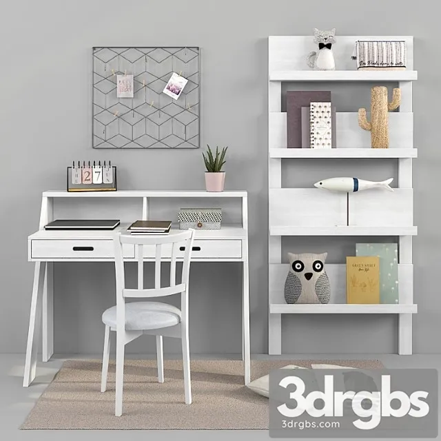 Writing desk and decor for a child 17 3dsmax Download