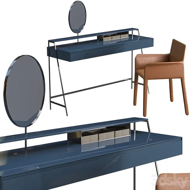 Writing desk Wooddi Monica + chair Wooddi Tad 3dsMax Model