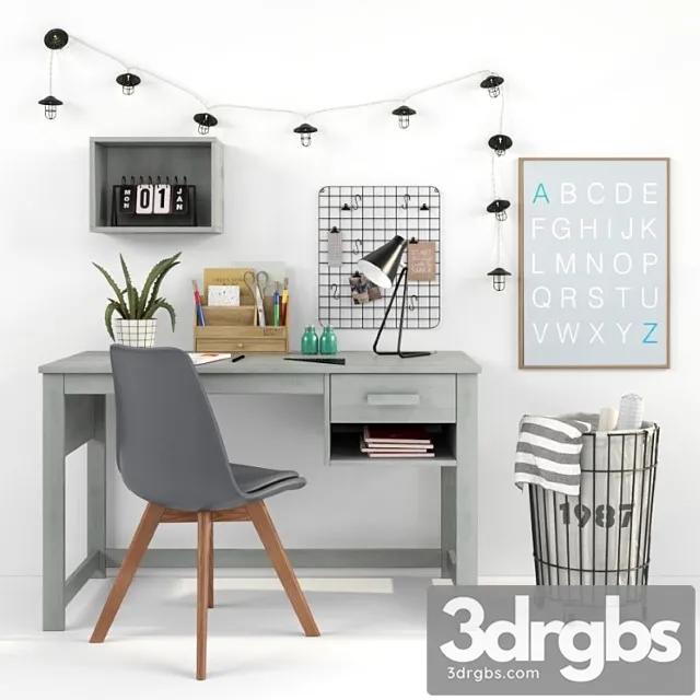 Writing-table and decor for a child 16 3dsmax Download