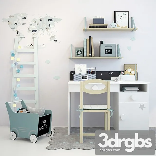 Writing-table and decor for a nursery 1 3dsmax Download