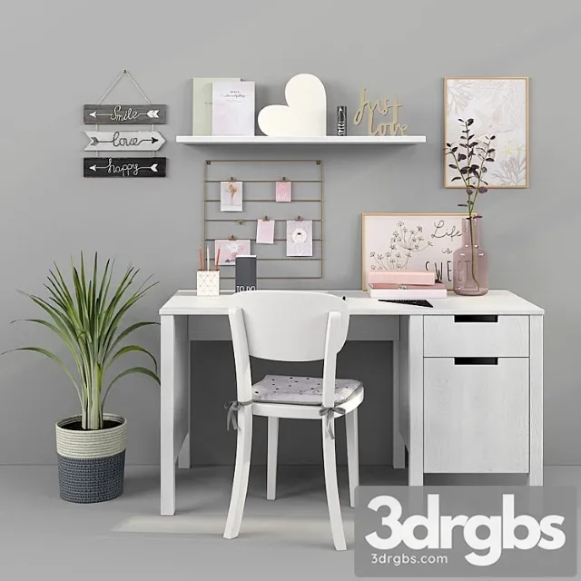 Writing table and decor for a nursery 15 3dsmax Download