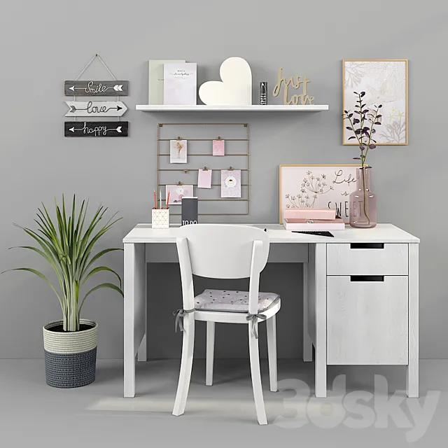 Writing-table and decor for a nursery 15 3DSMax File