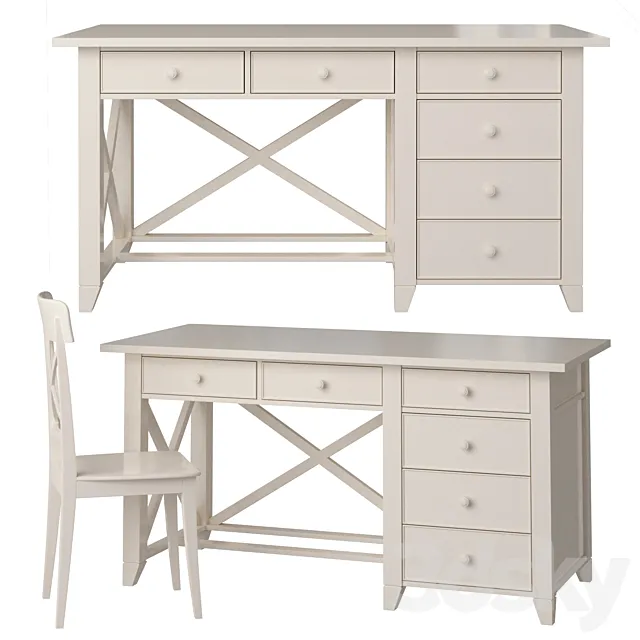 Writing table + chair La Mer 3ds Max