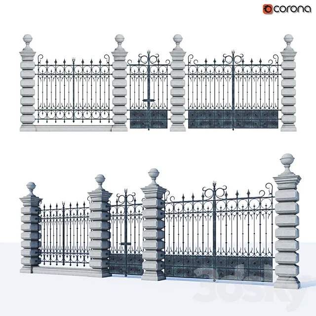 wrought fence 3DSMax File