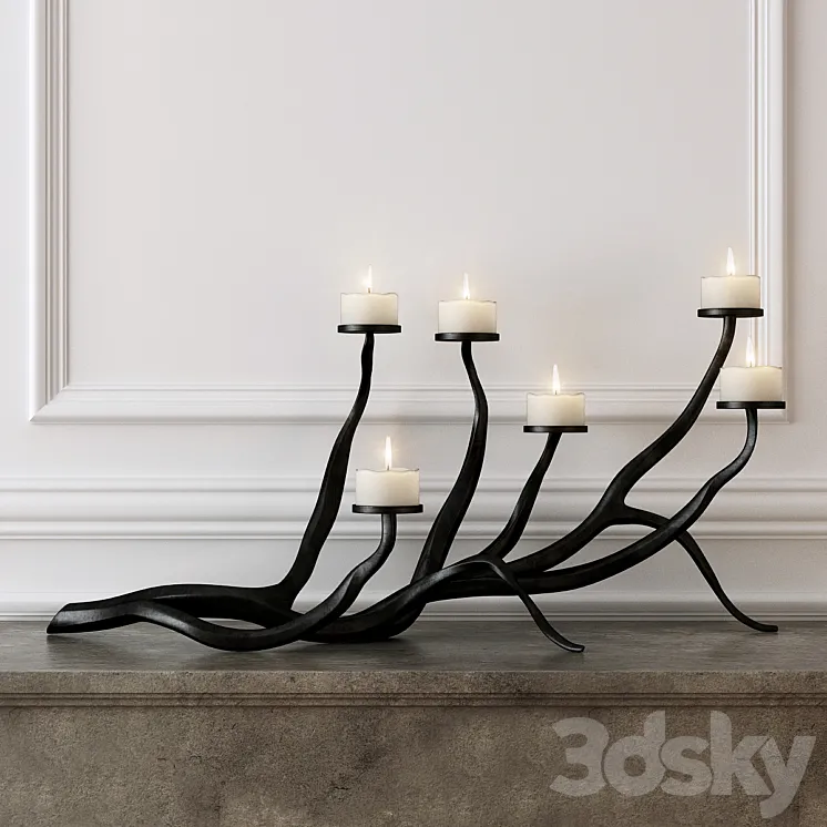 Wrought Iron Candle Holder 3DS Max