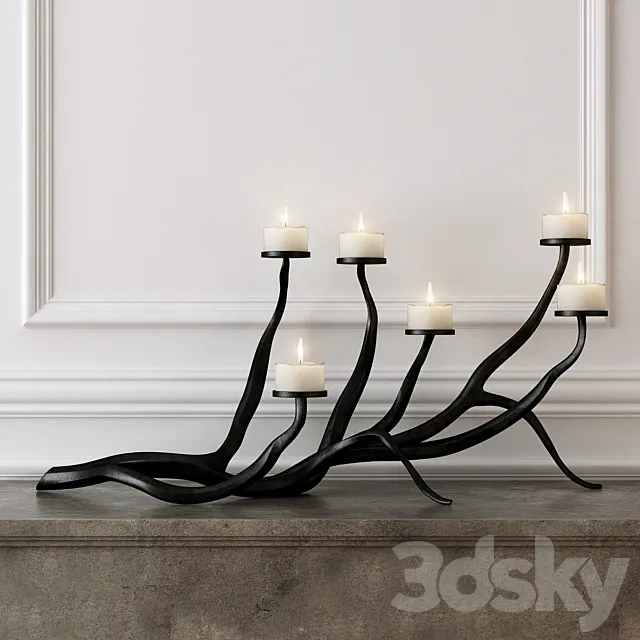 Wrought Iron Candle Holder 3DSMax File