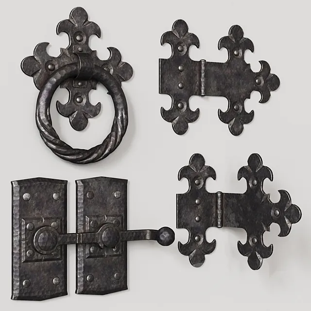 Wrought iron door elements 3DSMax File