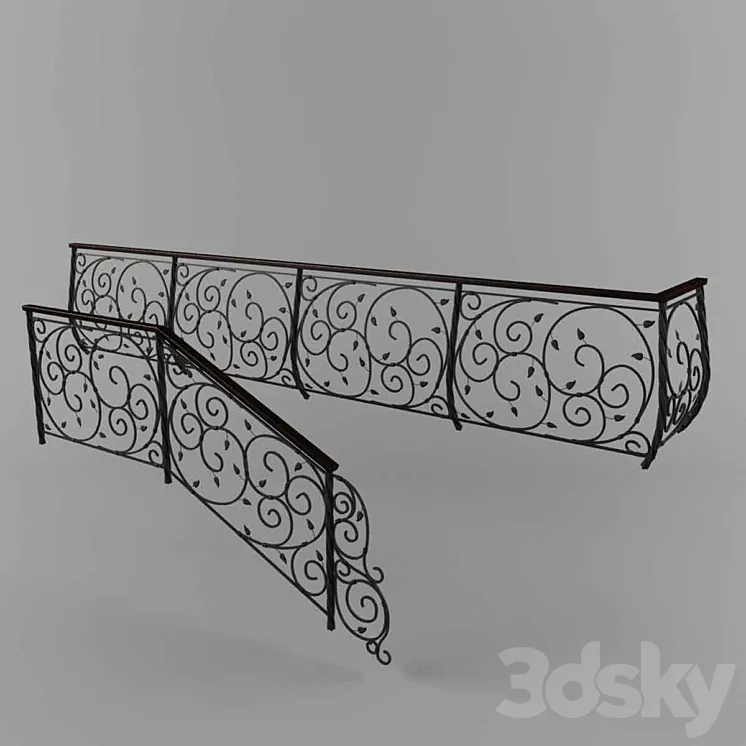 Wrought-iron fence 3DS Max