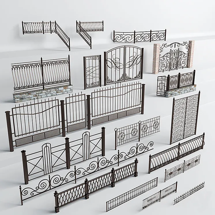 Wrought iron fences 3DS Max