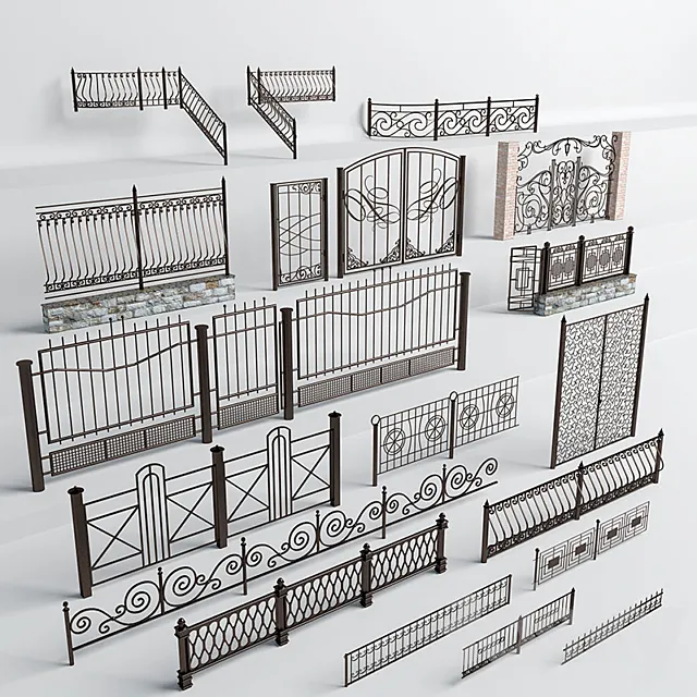Wrought iron fences 3DSMax File