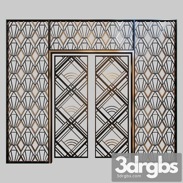 Wrought Iron Grille At The Front Door 3dsmax Download