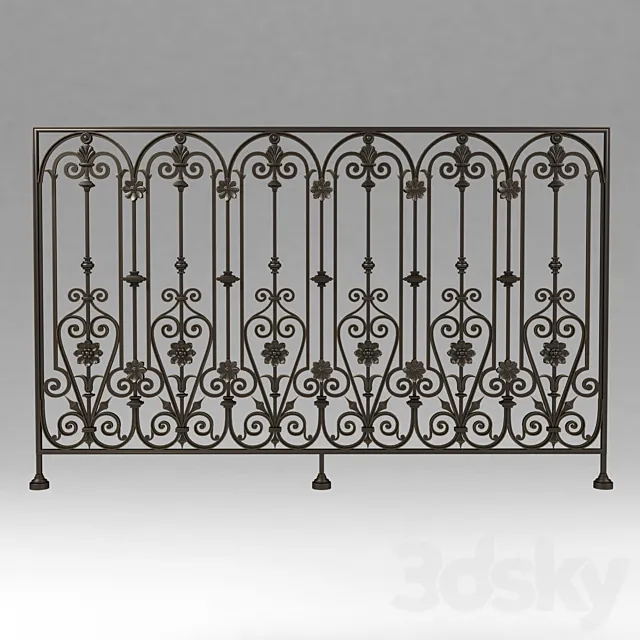 Wrought iron railing 353 3DS Max Model