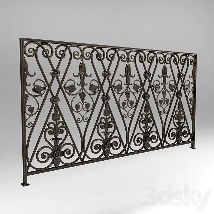 Wrought iron railing 3839 3DS Max
