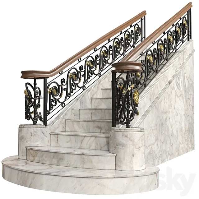 Wrought iron railing Art. 72 3DS Max Model