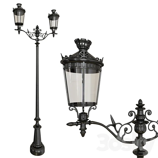 Wrought iron street lamp 3ds Max