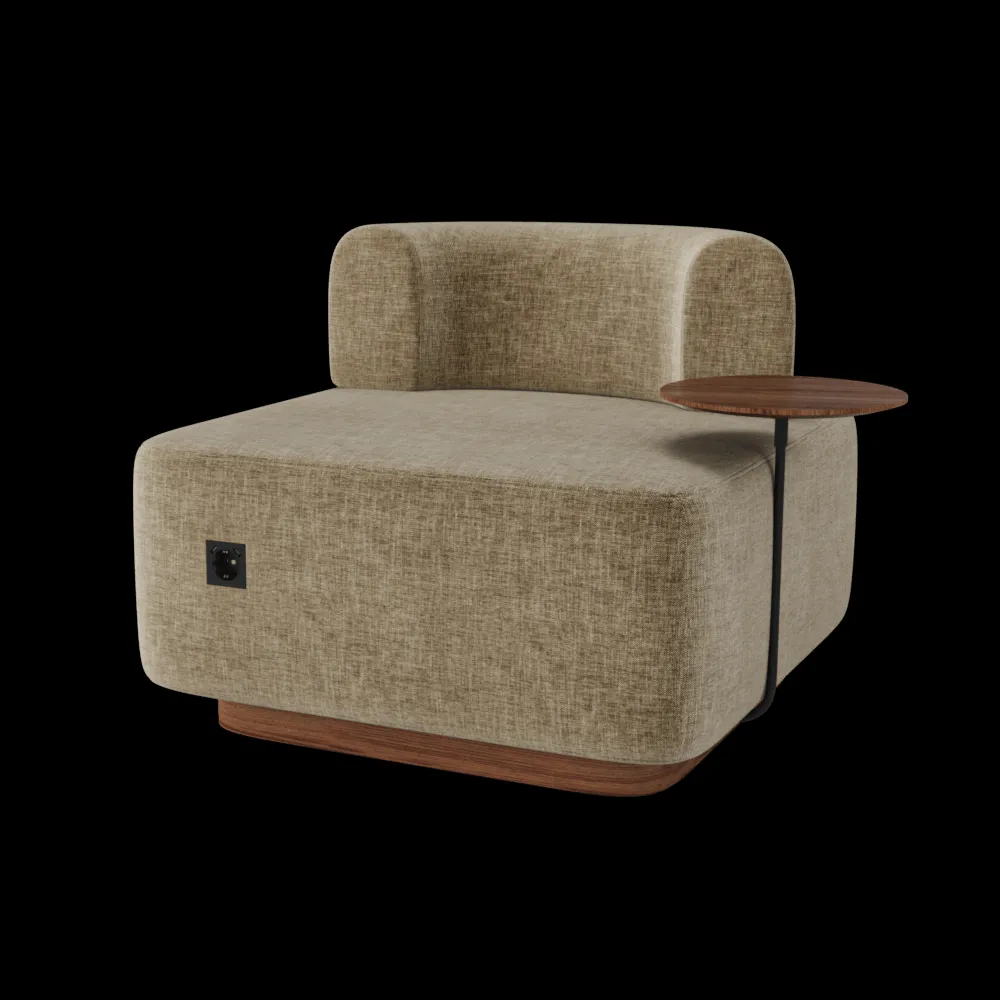 Wudus – Armchair Plump with table 3ds Max