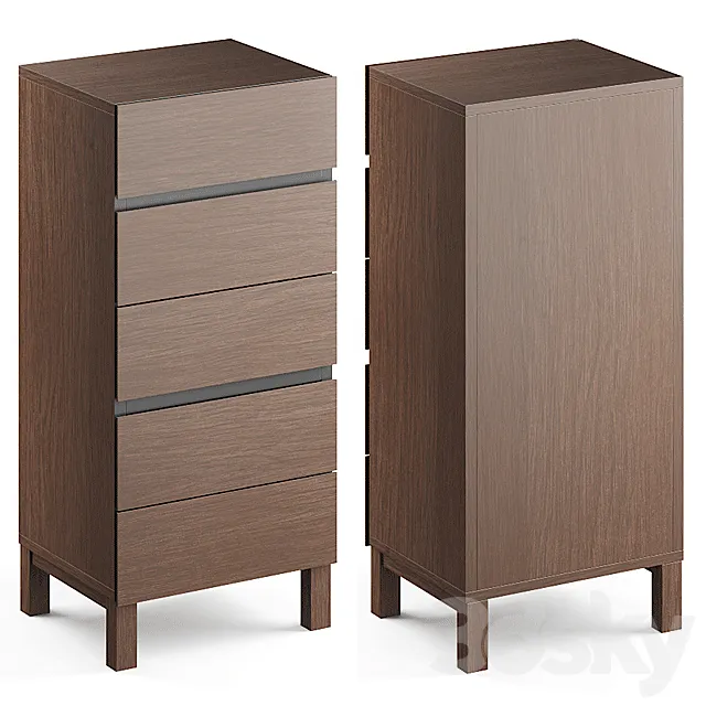 Xander Tall Chest Of Drawers Walnut 3ds Max