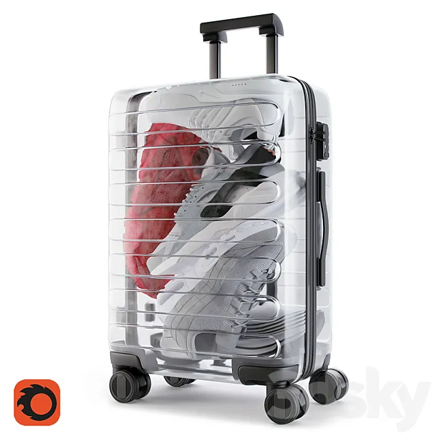 Xiaomi 90 Points Supreme Transparent Suitcase 3DSMax File