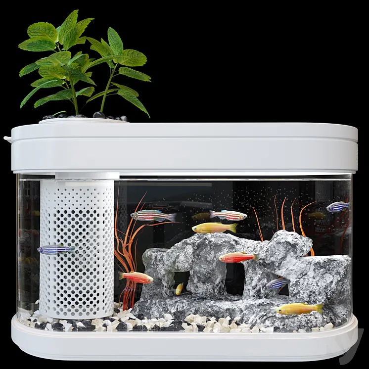 xiaomi geometry fish tank aquaponics ecosystem 3DS Max Model