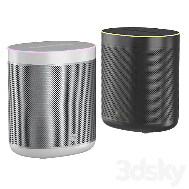 Xiaomi Mi Smart Speaker PBR MR (Black and Silver) 3ds Max