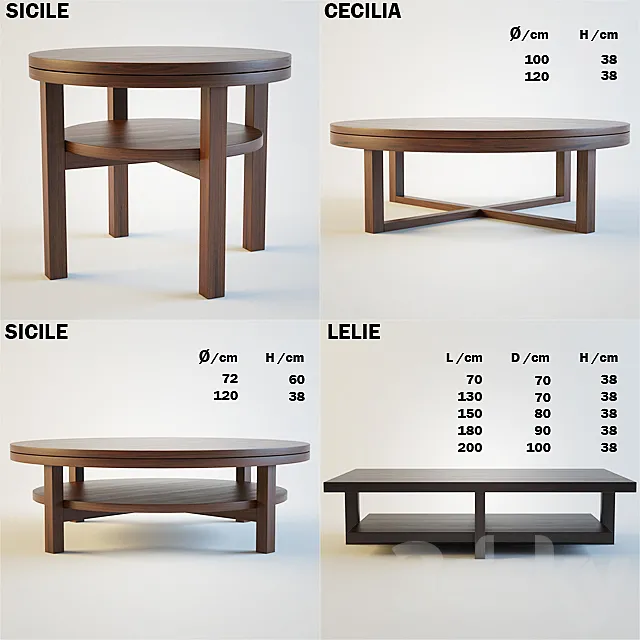 XVL _ Coffee tables 3DS Max Model