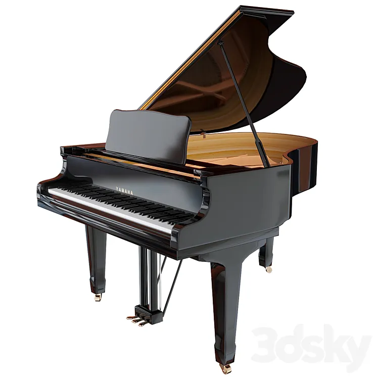 Yamaha C3 acoustic grand piano 3DS Max Model