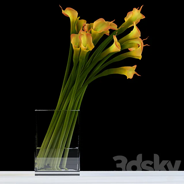 Yellow calla 3ds Max