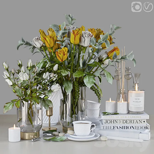 Yellow roses 3ds Max