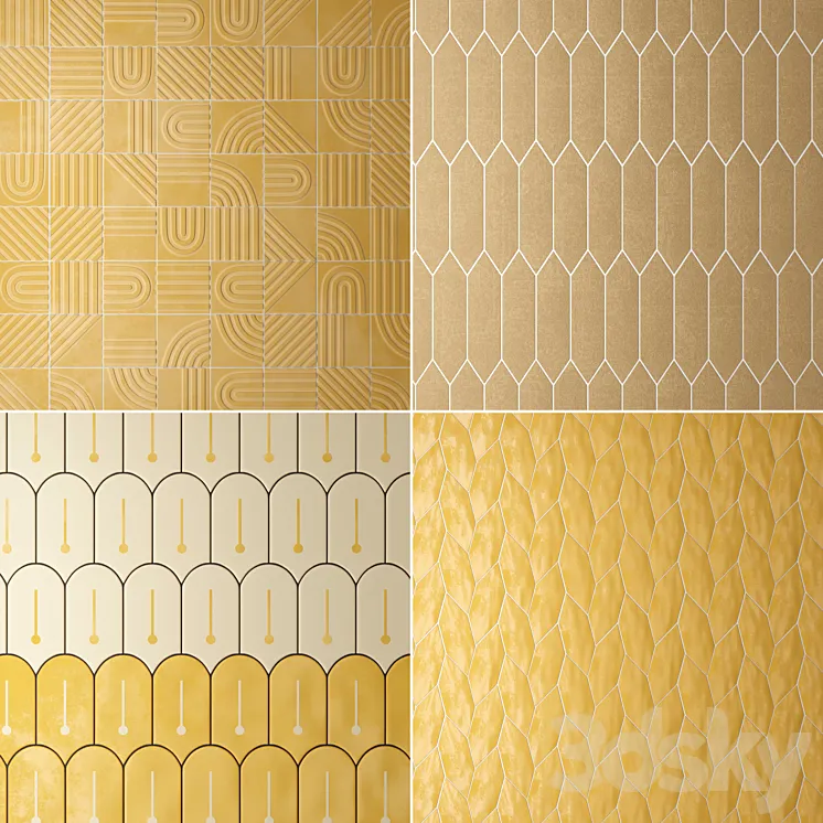 Yellow tile 3DS Max Model