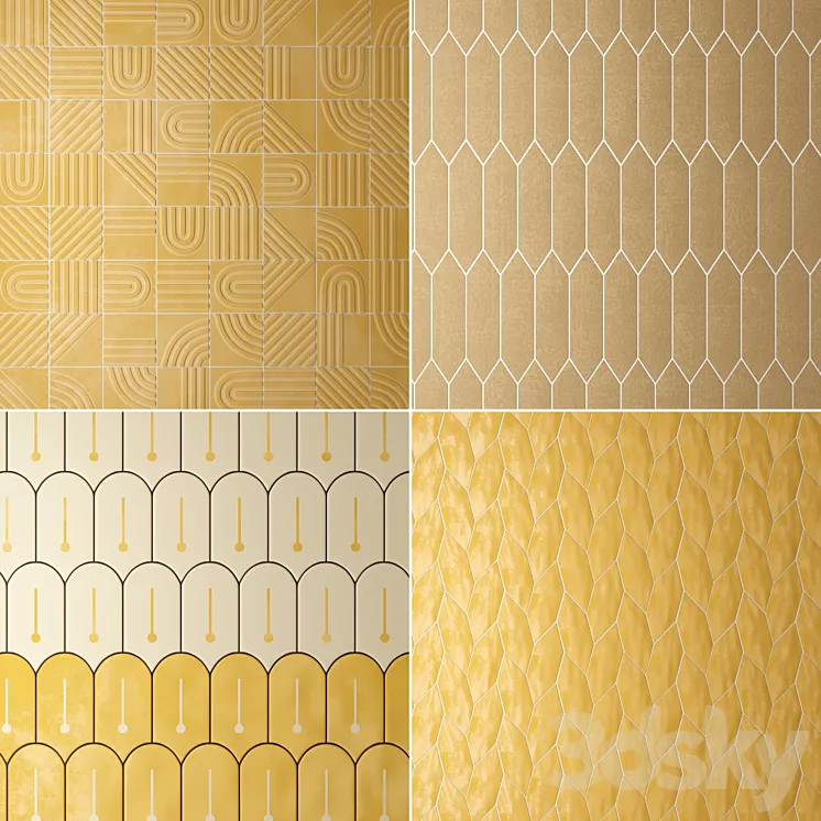 Yellow Tile 3DS Max Model - 3ds Max Files