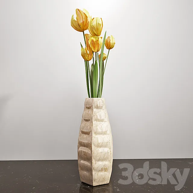 Yellow tulips 3DS Max Model