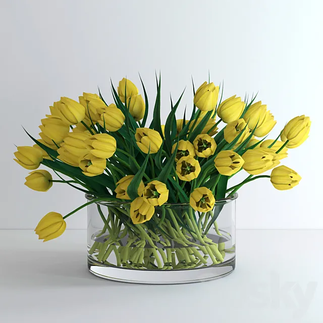 Yellow tulips _ Yellow tulips 3ds Max