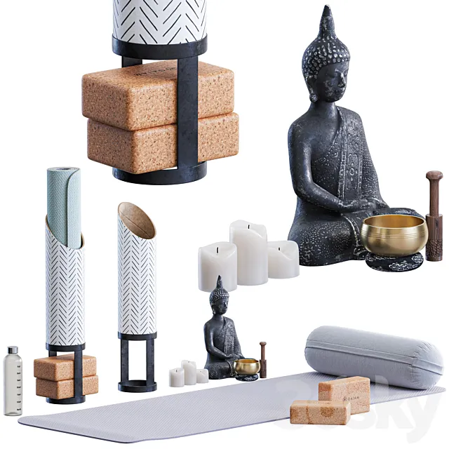 Yoga and Meditation Set 3DS Max Model