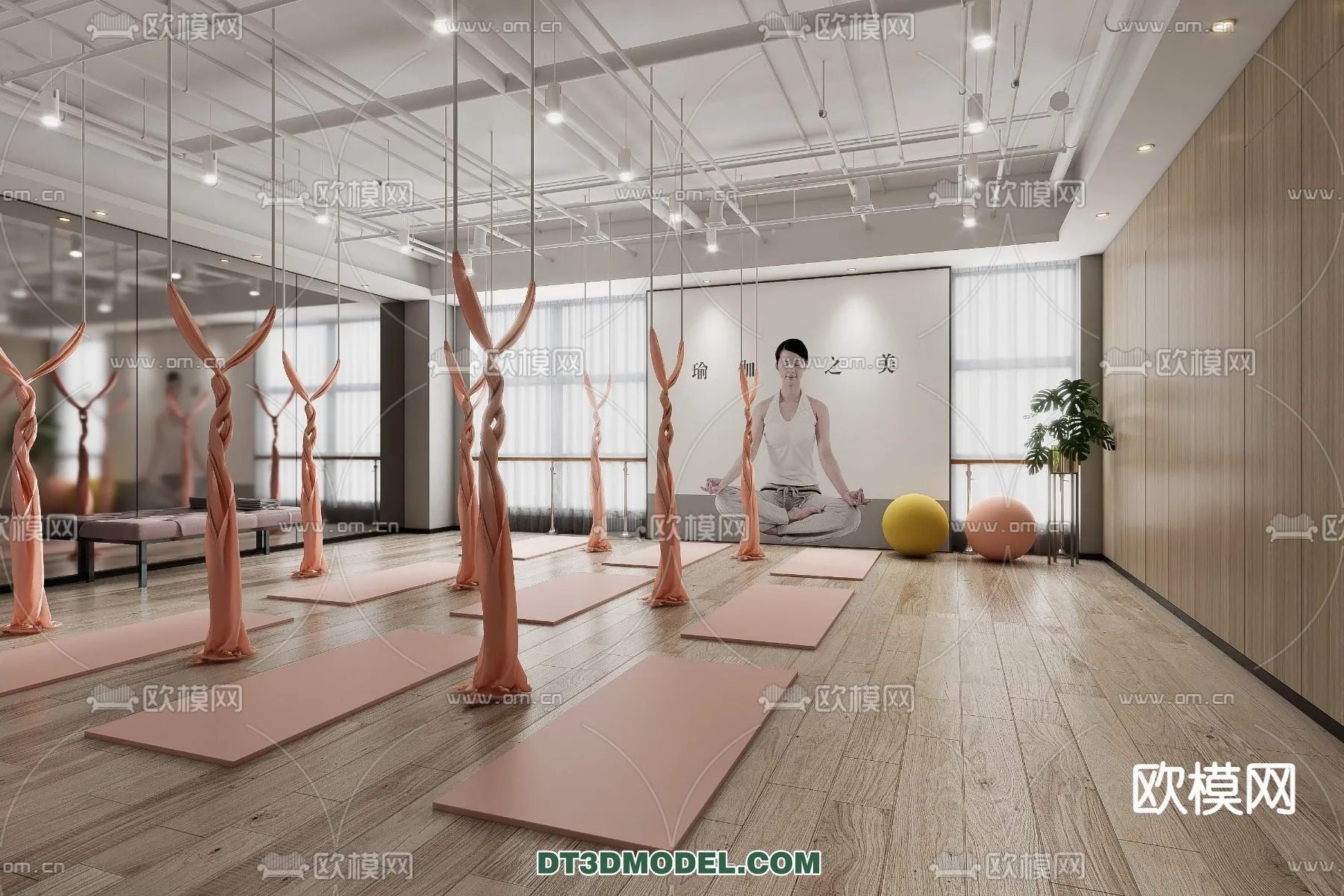 Yoga Room With Thoughtful Design – 3D Scenes – 001