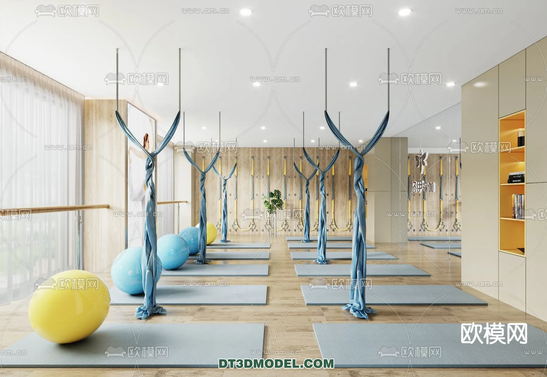 Yoga Room With Thoughtful Design – 3D Scenes – 002