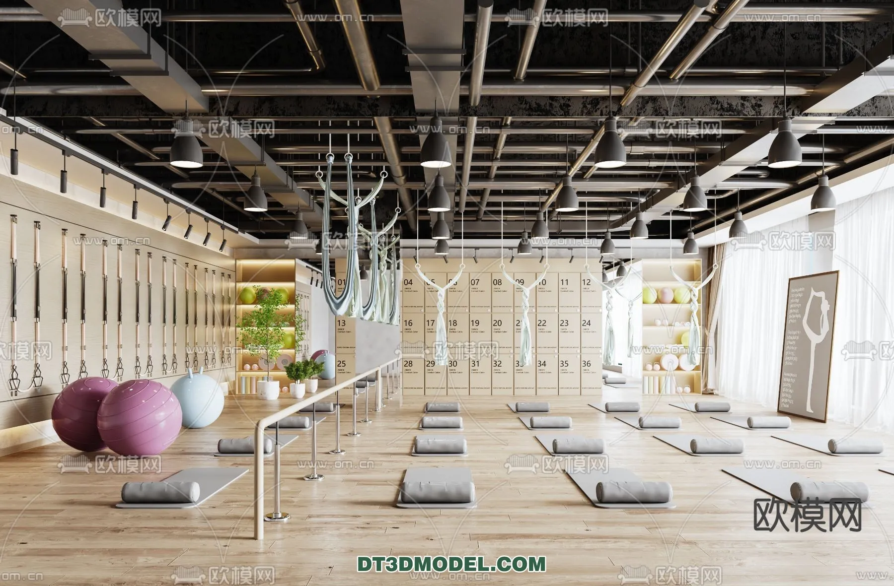 Yoga Room With Thoughtful Design – 3D Scenes – 005