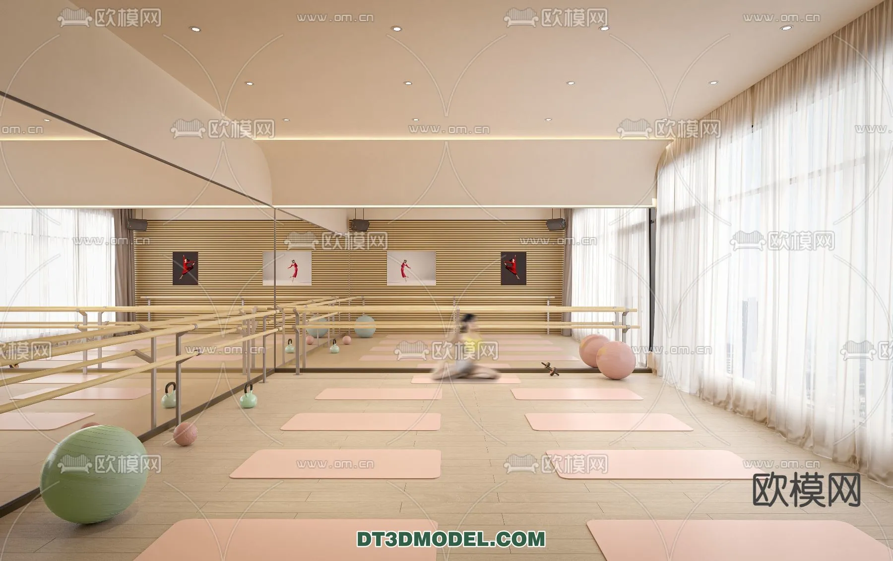 Yoga Room With Thoughtful Design – 3D Scenes – 023