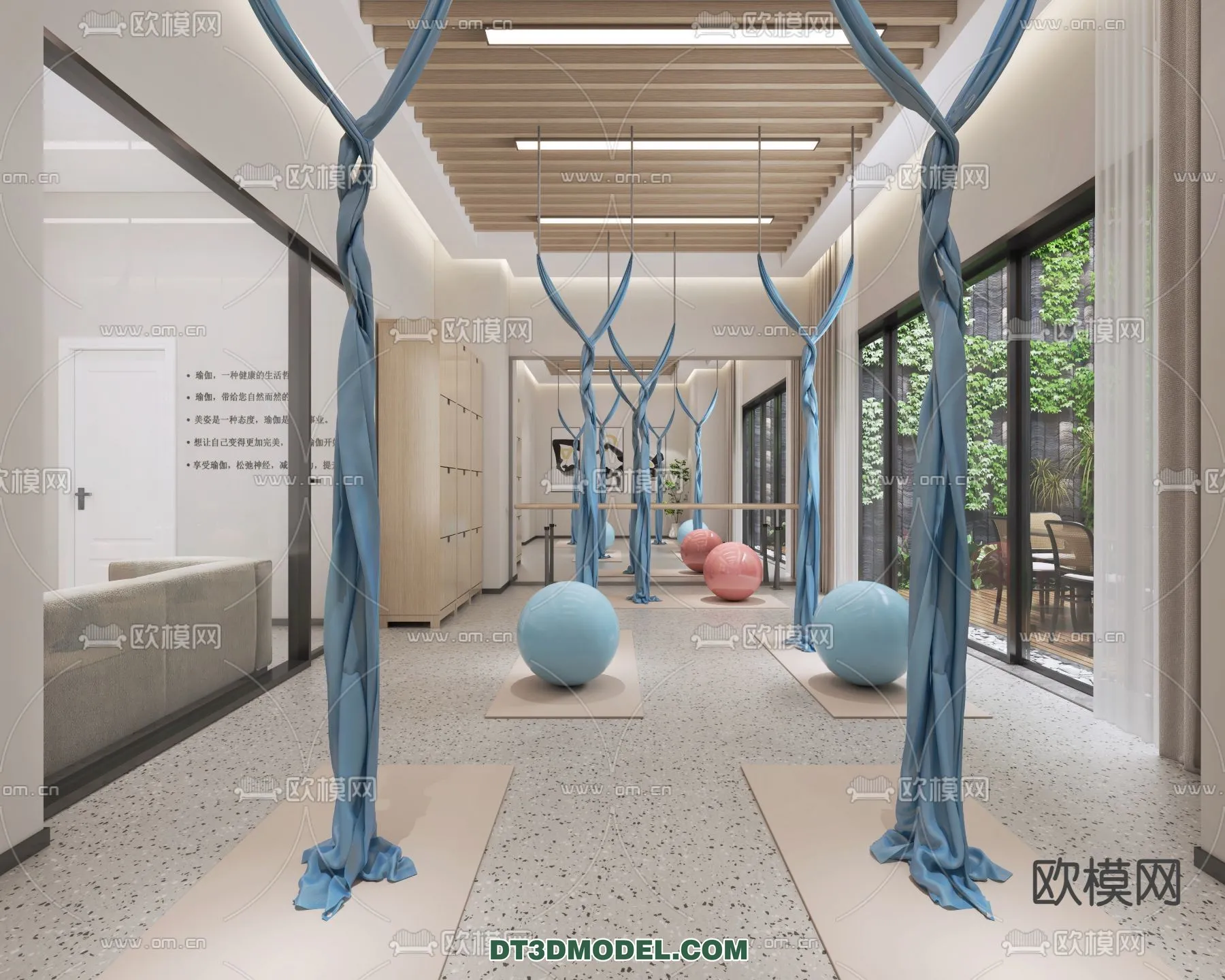 Yoga Room With Thoughtful Design – 3D Scenes – 032