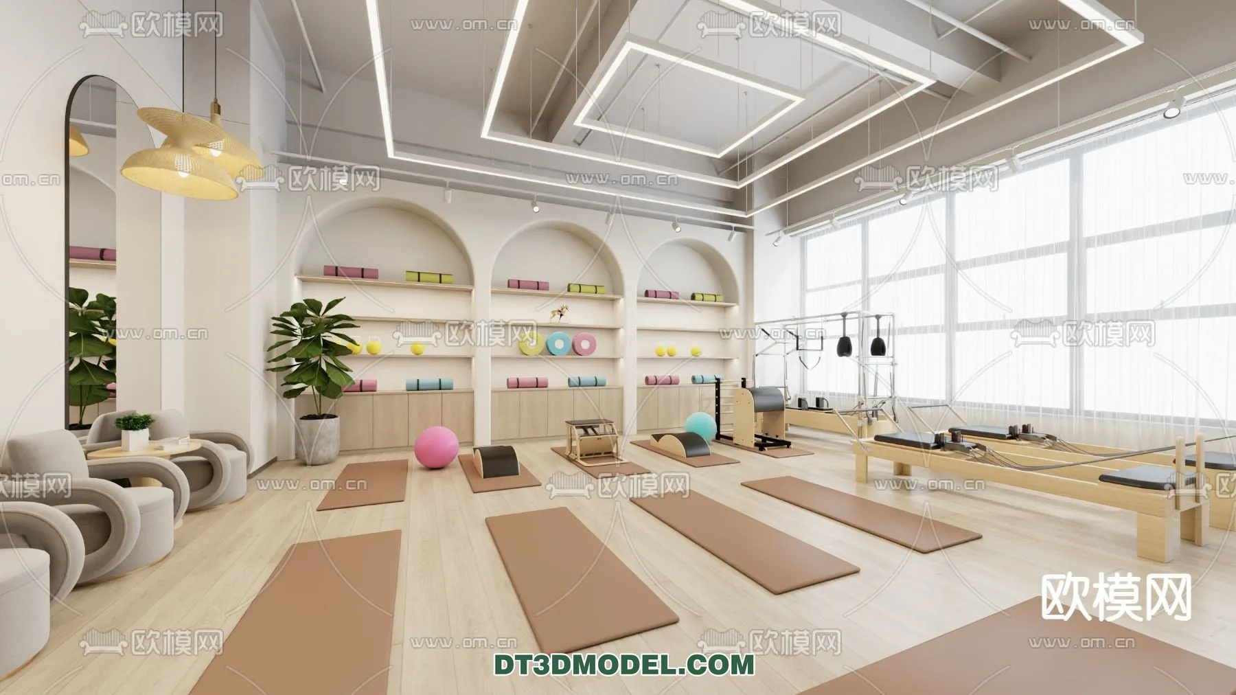 Yoga Room With Thoughtful Design – 3D Scenes – 038