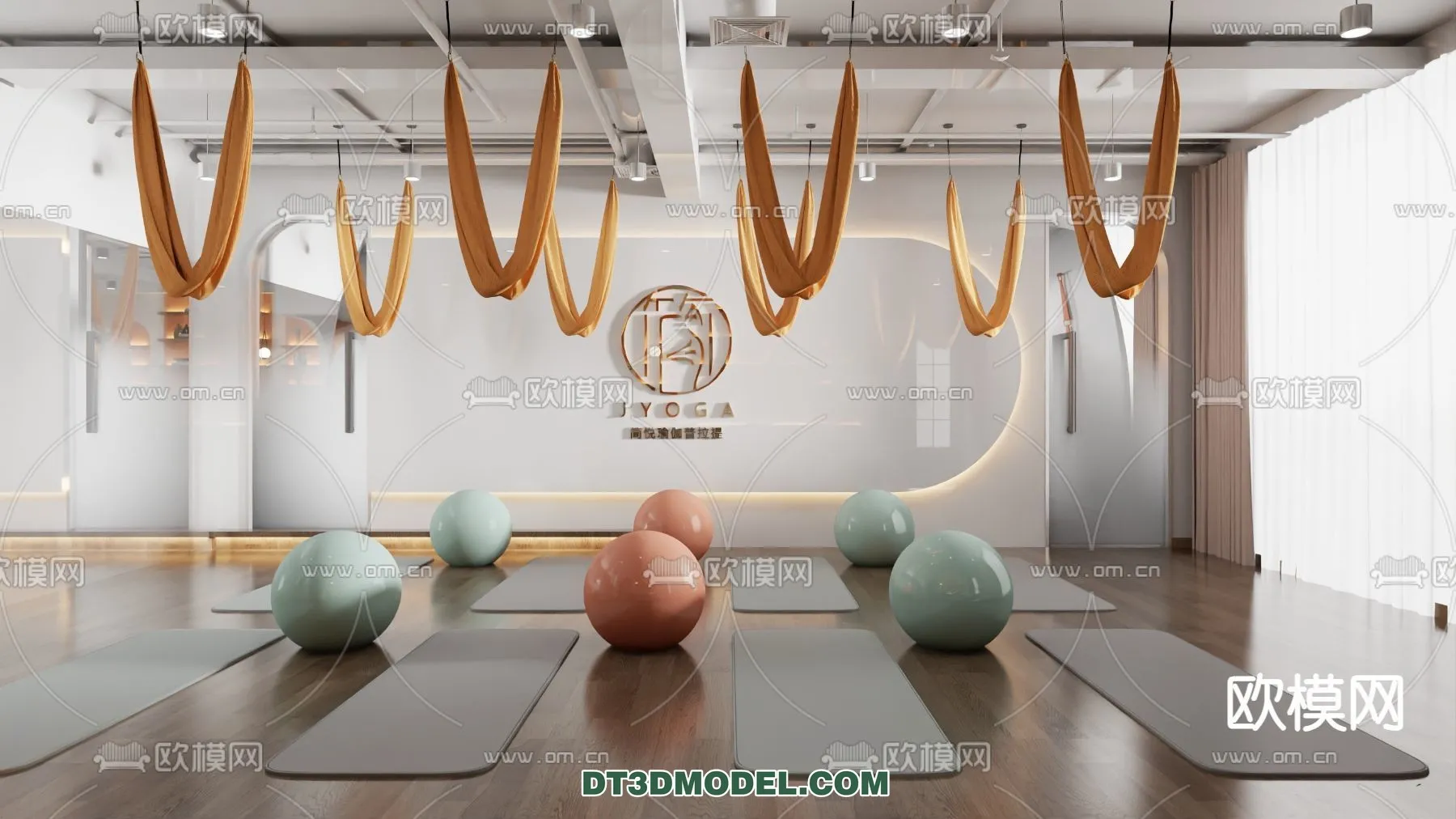 Yoga Room With Thoughtful Design – 3D Scenes – 040