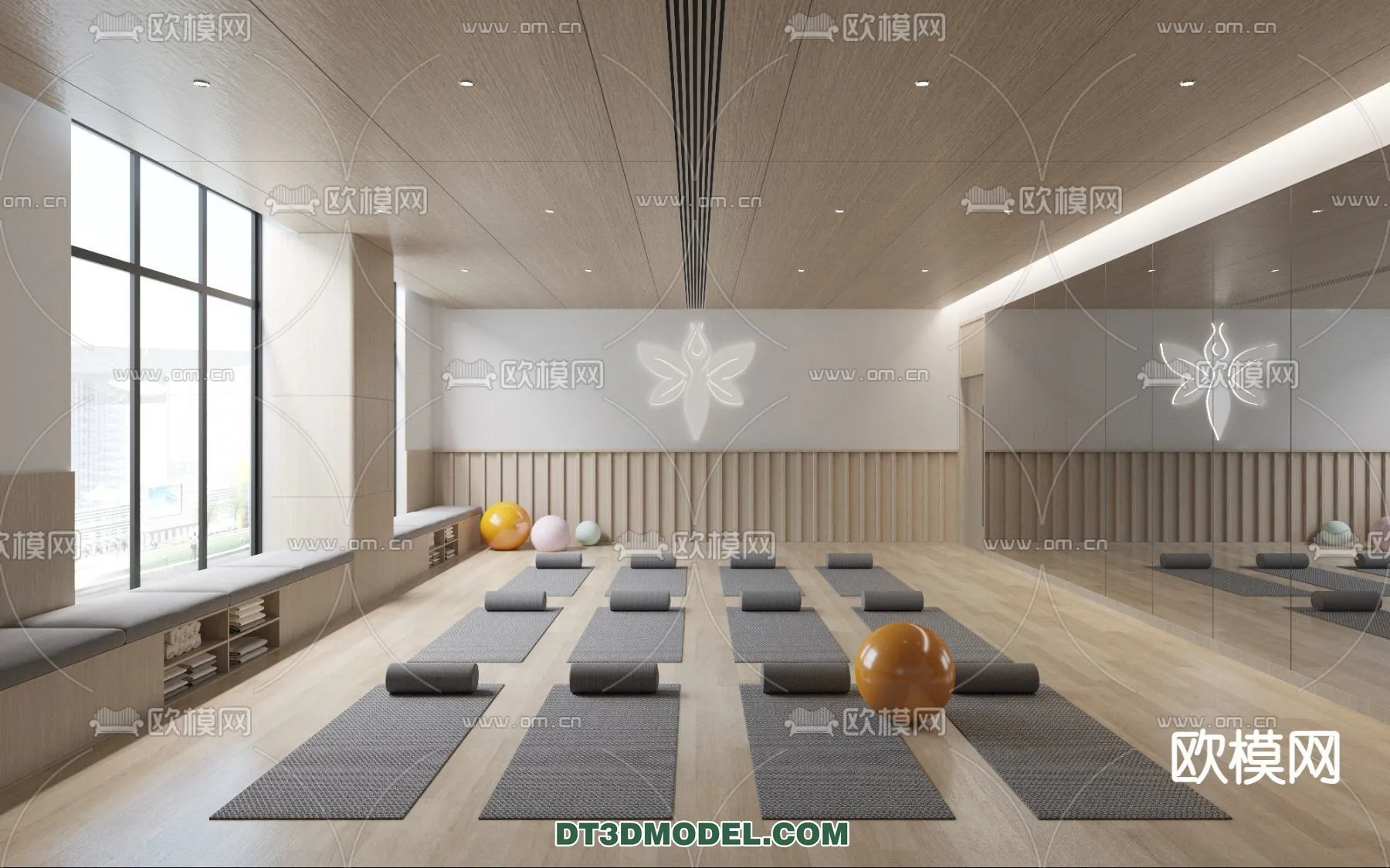 Yoga Room With Thoughtful Design – 3D Scenes – 042