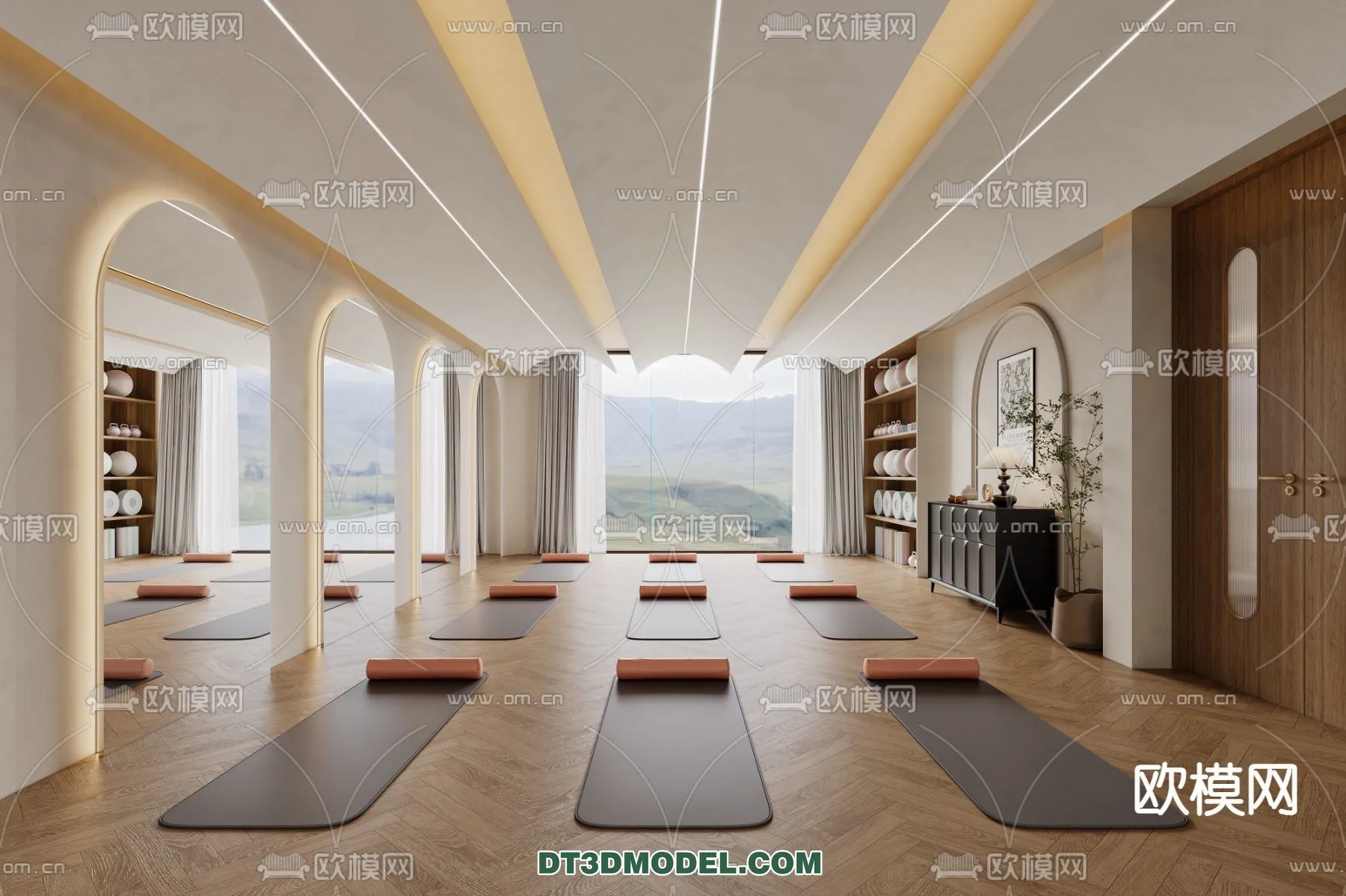 Yoga Room With Thoughtful Design – 3D Scenes – 051