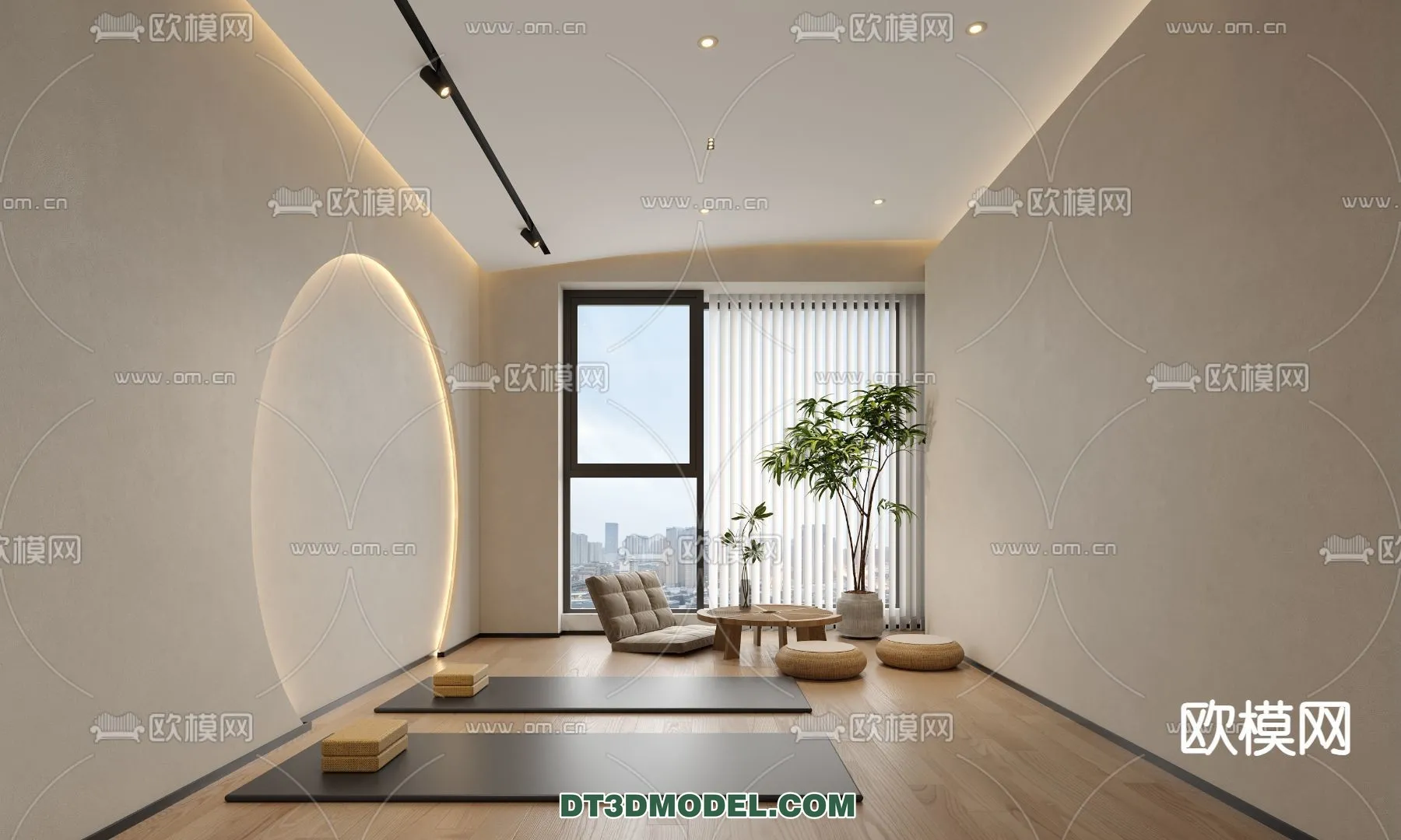 Yoga Room With Thoughtful Design – 3D Scenes – 057