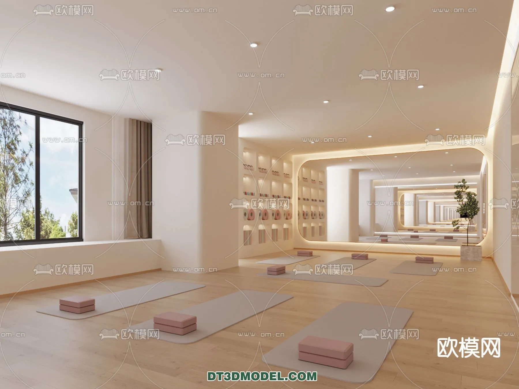 Yoga Room With Thoughtful Design – 3D Scenes – 058