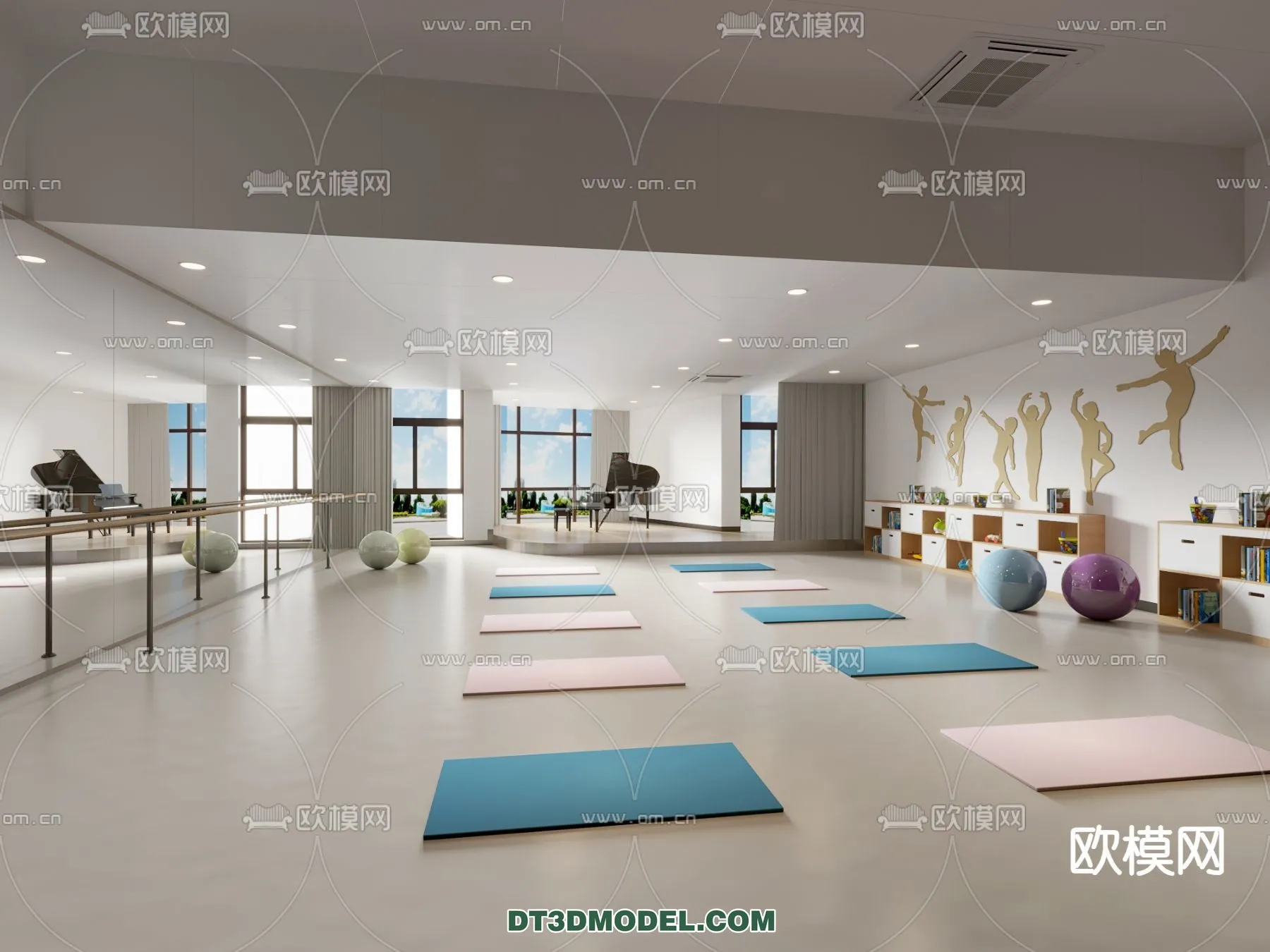 Yoga Room With Thoughtful Design – 3D Scenes – 059